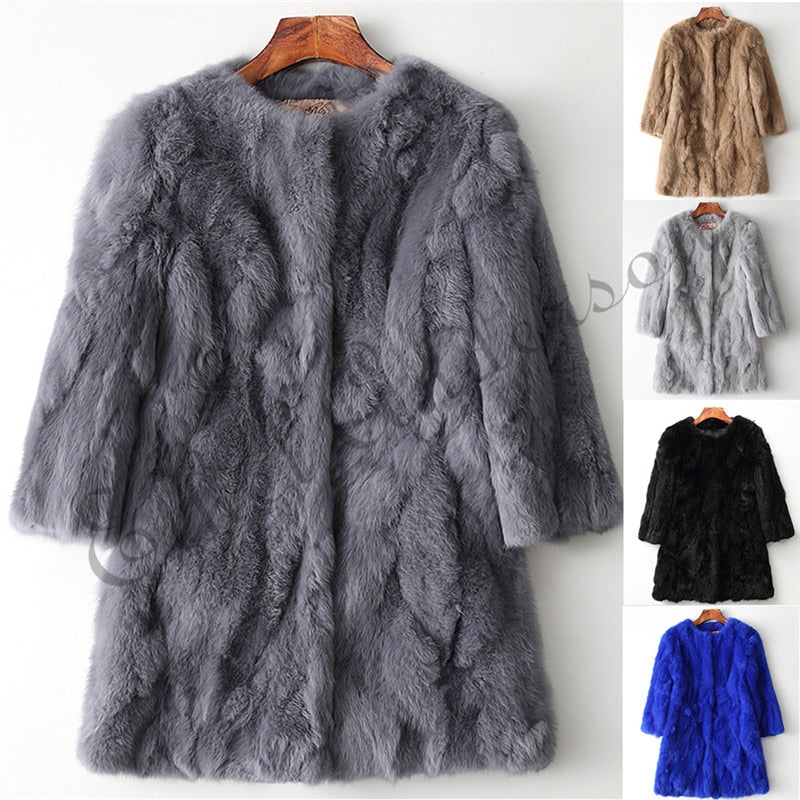 Long Rabbit Fur Jacket